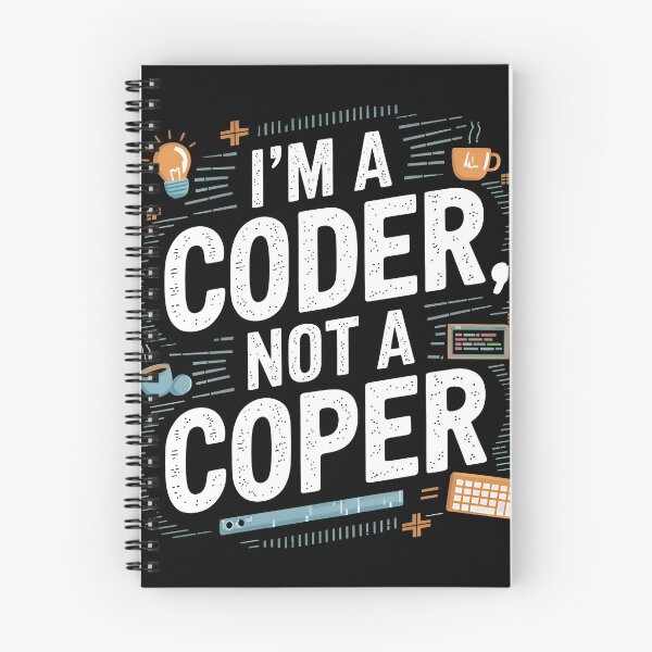 Item preview, I Am A Coder Not A Coper Funny Tech Quote designed and sold by Zenith Design.