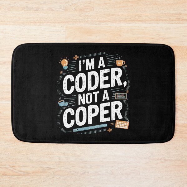 Item preview, I Am A Coder Not A Coper Funny Tech Quote designed and sold by Zenith Design.