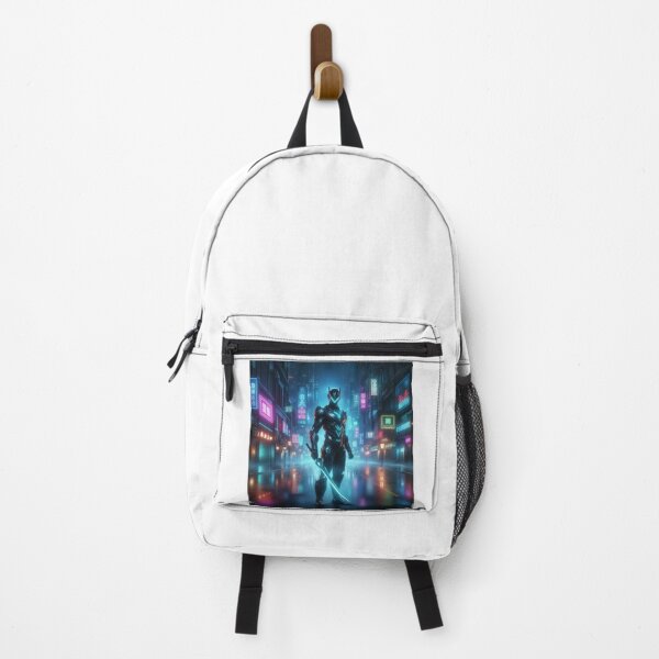 Item preview, Cyberpunk Neon Warrior – Futuristic Samurai in Tech City designed and sold by ZolaDesings.