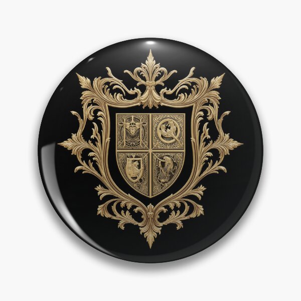 Item preview, Ancient Golden Royal Crest - Ornate Baroque Heraldic Shield designed and sold by Cindralith.