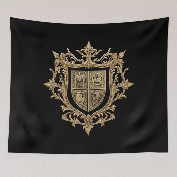 Item preview, Ancient Golden Royal Crest - Ornate Baroque Heraldic Shield designed and sold by Cindralith.