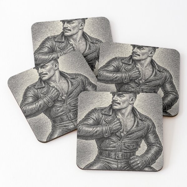 Item preview, Vintage Gay Leather Daddy Defiant Currency Tom of Finland Tribute Gay Pride Graphic Design designed and sold by ItsAKinkThing.