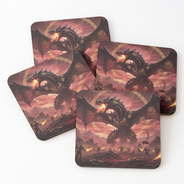 Item preview, Rise of the Fire Dragon – Epic Dark Fantasy Battle Art designed and sold by LootLion.