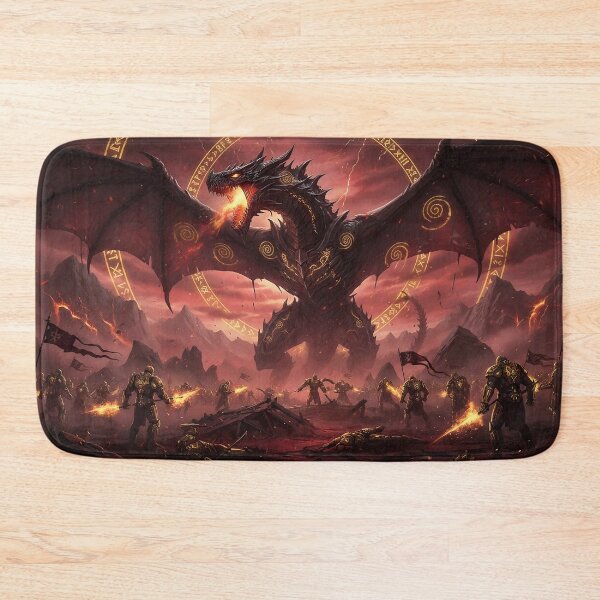 Item preview, Rise of the Fire Dragon – Epic Dark Fantasy Battle Art designed and sold by LootLion.