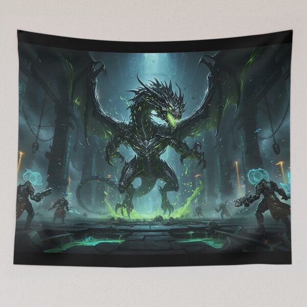 Item preview, Emerald Dragon Tyrant – Epic Dark Fantasy Art designed and sold by LootLion.