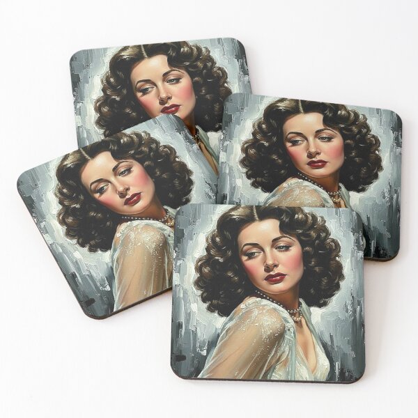 Item preview, The Siren of Invention: Hedy Lamarr Luminous Silk Impasto Portrait designed and sold by Art's Diner.