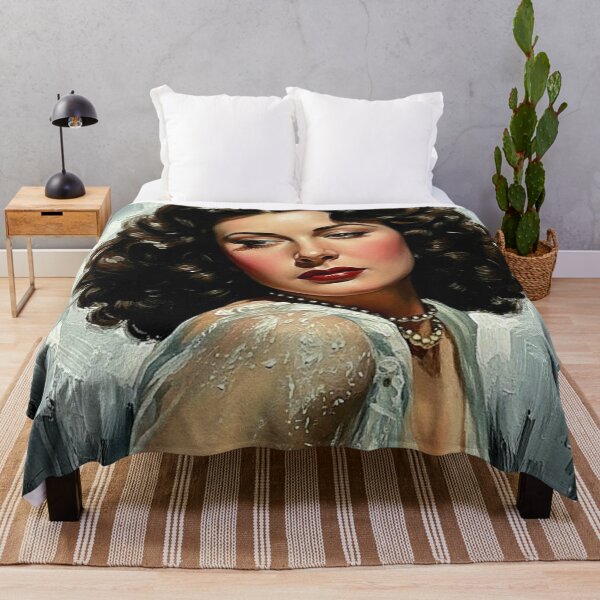 Item preview, The Siren of Invention: Hedy Lamarr Luminous Silk Impasto Portrait designed and sold by Art's Diner.