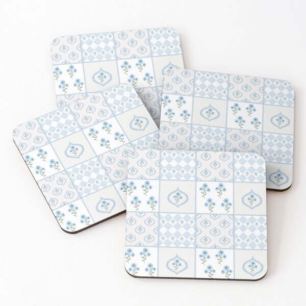Item preview, Soft Coastal Blue Floral Patchwork designed and sold by SilRoma.