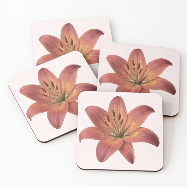 Item preview, peach orange lily flower sticker designed and sold by inainart.