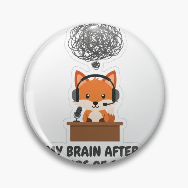 Item preview, My Brain After 7 Hours of Calls Funny Remote Work Sticker Cute Office Burnout designed and sold by ZYNORAworld.