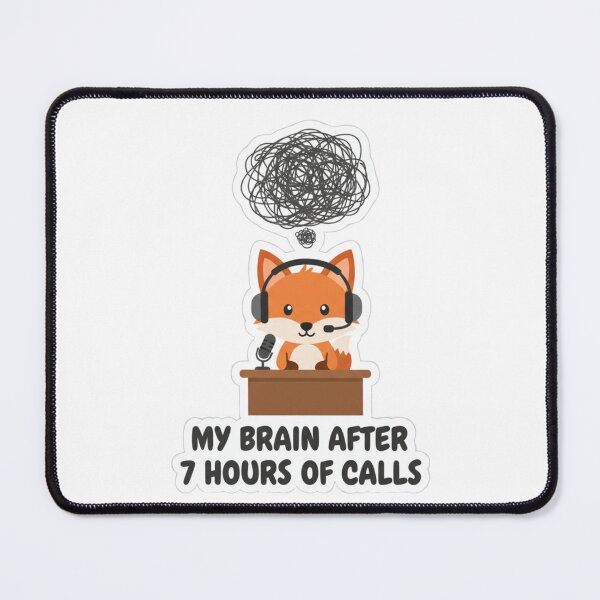 Item preview, My Brain After 7 Hours of Calls Funny Remote Work Sticker Cute Office Burnout designed and sold by ZYNORAworld.