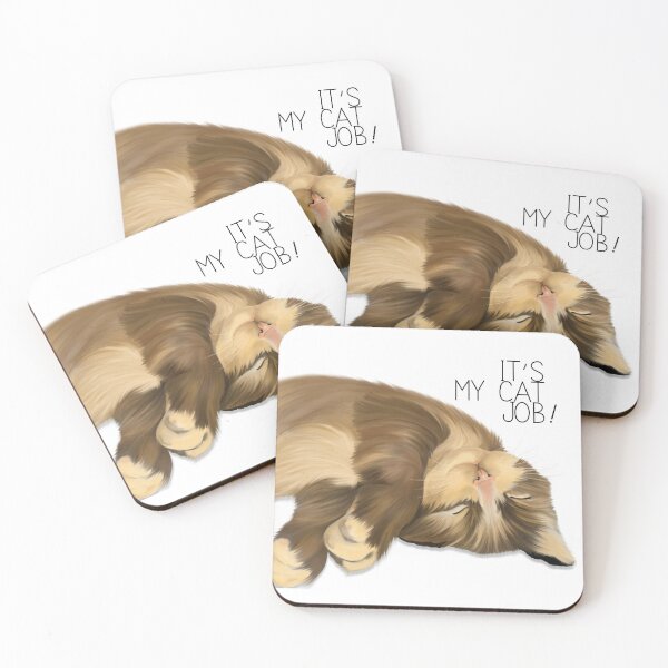 Item preview, Sleeping Cat Funny Quote – It’s My Cat Job! Cute Lazy Cat Design – Gift for Cat Mom designed and sold by KBOR.