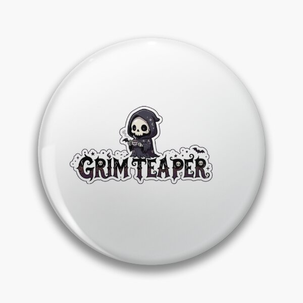Item preview, Grim Tea Per – Dark Cute Reaper Typography Sticker designed and sold by Imaginarium of Chaos falcon88 .
