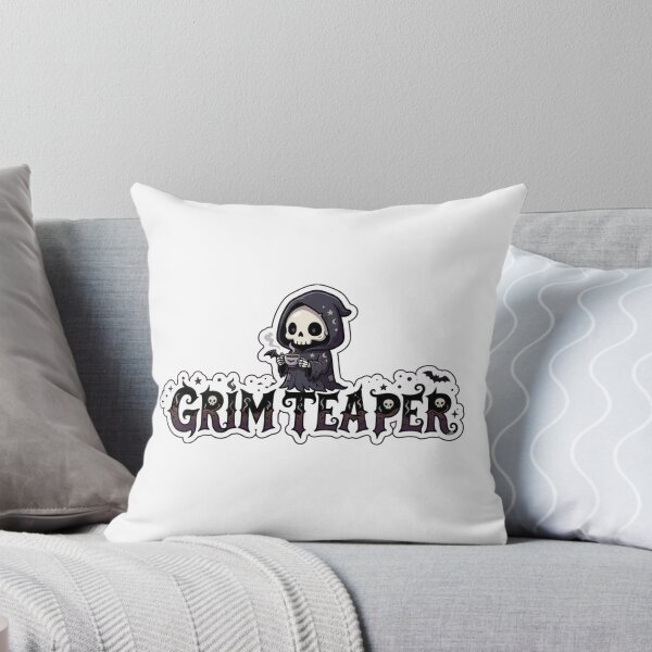 Item preview, Grim Tea Per – Dark Cute Reaper Typography Sticker designed and sold by Imaginarium of Chaos falcon88 .