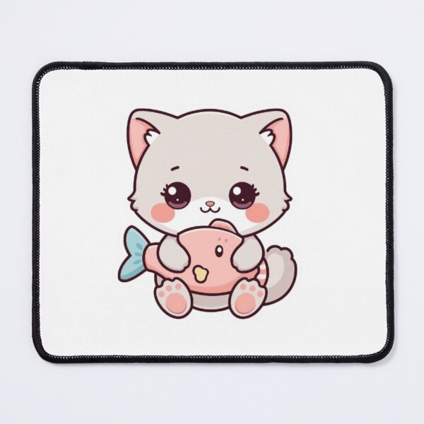 Item preview, Kitten with Fish Plush designed and sold by PastelPaws Atelier.