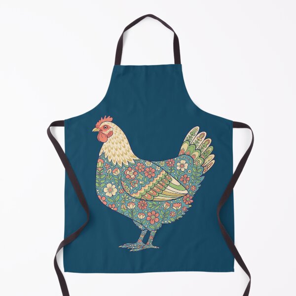 Item preview, Flower Patterned Hen in Pastel Tones – Scandinavian Folk Art by heidiannemorris © designed and sold by FOLK ART FUSION by heidiannemorris.