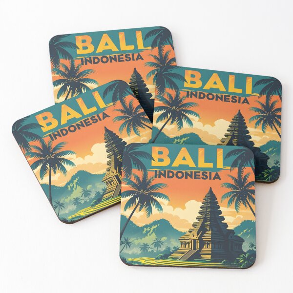Item preview, Bali tropical sunset palms indonesia travel beach vibes summer sea  designed and sold by MapSoul.