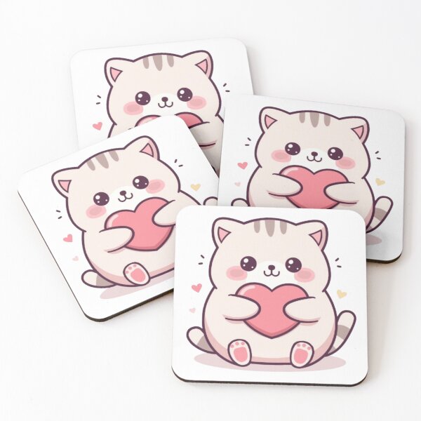 Item preview,  Cat Hugging Heart Kawaii Pastel  designed and sold by PastelPaws Atelier.