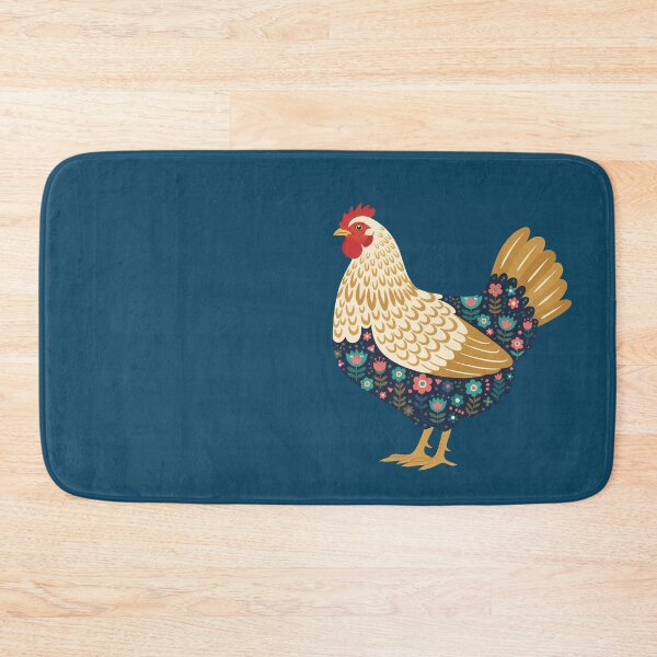 Item preview, Flower Patterned Hen with Tulips and Daisies – Scandinavian Folk Art by heidiannemorris © designed and sold by FOLK ART FUSION by heidiannemorris.