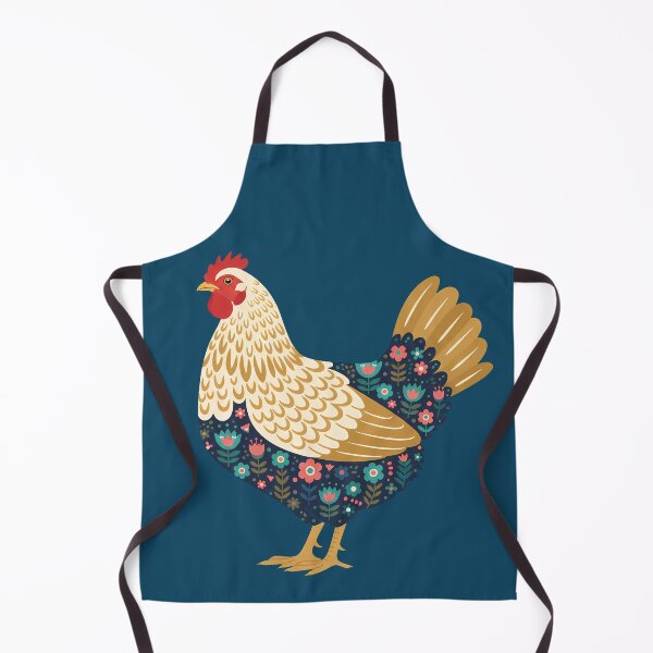 Item preview, Flower Patterned Hen with Tulips and Daisies – Scandinavian Folk Art by heidiannemorris © designed and sold by FOLK ART FUSION by heidiannemorris.