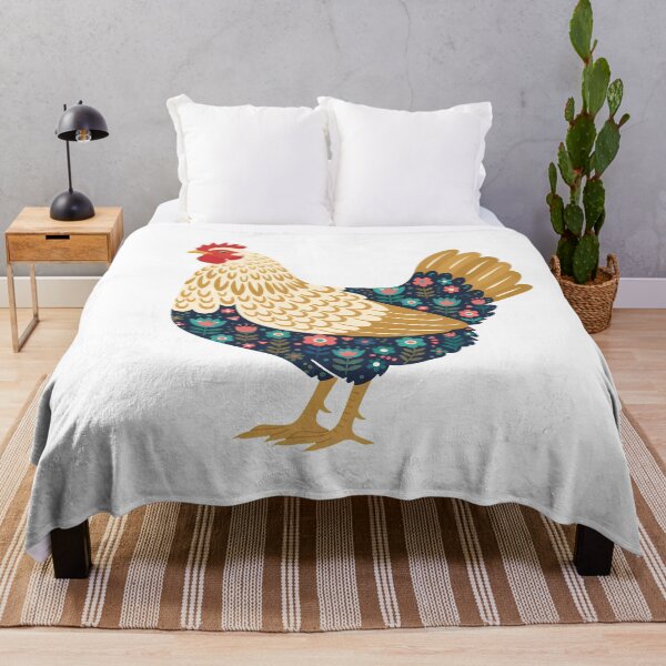 Item preview, Flower Patterned Hen with Tulips and Daisies – Scandinavian Folk Art by heidiannemorris © designed and sold by FOLK ART FUSION by heidiannemorris.