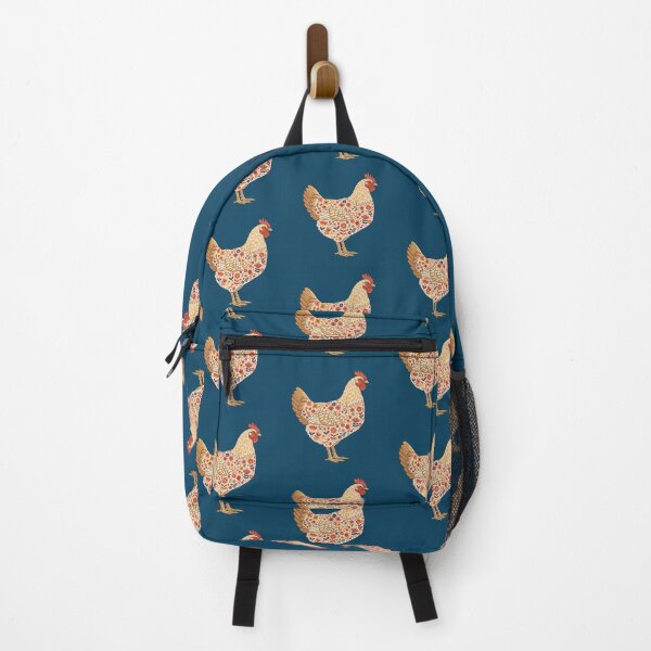 Item preview, Flower Patterned Hen in Folk Motifs – Scandinavian Folk Art by heidiannemorris © designed and sold by FOLK ART FUSION by heidiannemorris.