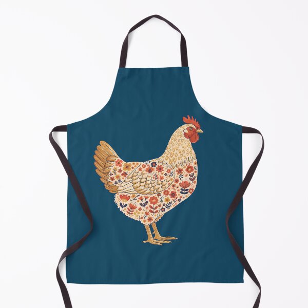 Item preview, Flower Patterned Hen in Folk Motifs – Scandinavian Folk Art by heidiannemorris © designed and sold by FOLK ART FUSION by heidiannemorris.