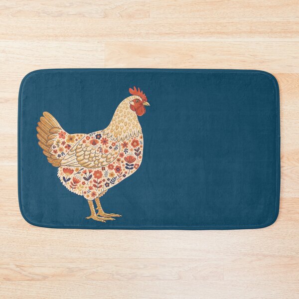 Item preview, Flower Patterned Hen in Folk Motifs – Scandinavian Folk Art by heidiannemorris © designed and sold by FOLK ART FUSION by heidiannemorris.