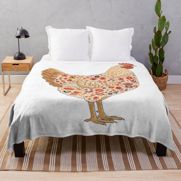 Item preview, Flower Patterned Hen in Folk Motifs – Scandinavian Folk Art by heidiannemorris © designed and sold by FOLK ART FUSION by heidiannemorris.