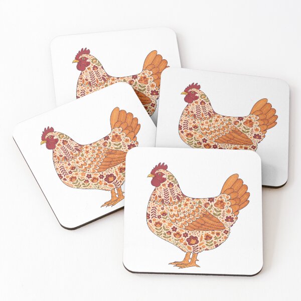 Item preview, Flower Patterned Hen in Decorative Motifs – Scandinavian Folk Art by heidiannemorris © designed and sold by FOLK ART FUSION by heidiannemorris.