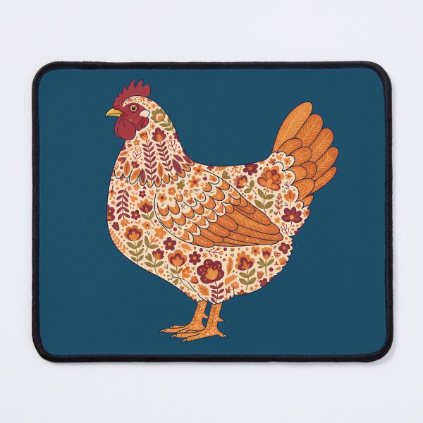 Item preview, Flower Patterned Hen in Decorative Motifs – Scandinavian Folk Art by heidiannemorris © designed and sold by FOLK ART FUSION by heidiannemorris.