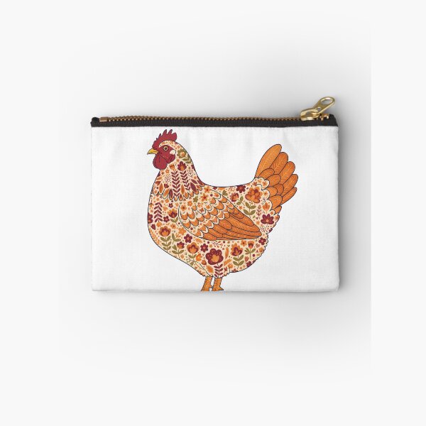 Item preview, Flower Patterned Hen in Decorative Motifs – Scandinavian Folk Art by heidiannemorris © designed and sold by FOLK ART FUSION by heidiannemorris.