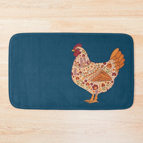 Item preview, Flower Patterned Hen in Decorative Motifs – Scandinavian Folk Art by heidiannemorris © designed and sold by FOLK ART FUSION by heidiannemorris.