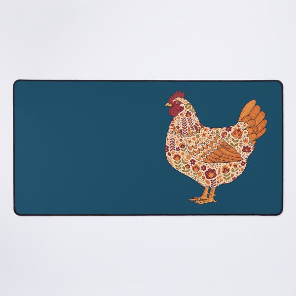 Item preview, Flower Patterned Hen in Decorative Motifs – Scandinavian Folk Art by heidiannemorris © designed and sold by FOLK ART FUSION by heidiannemorris.