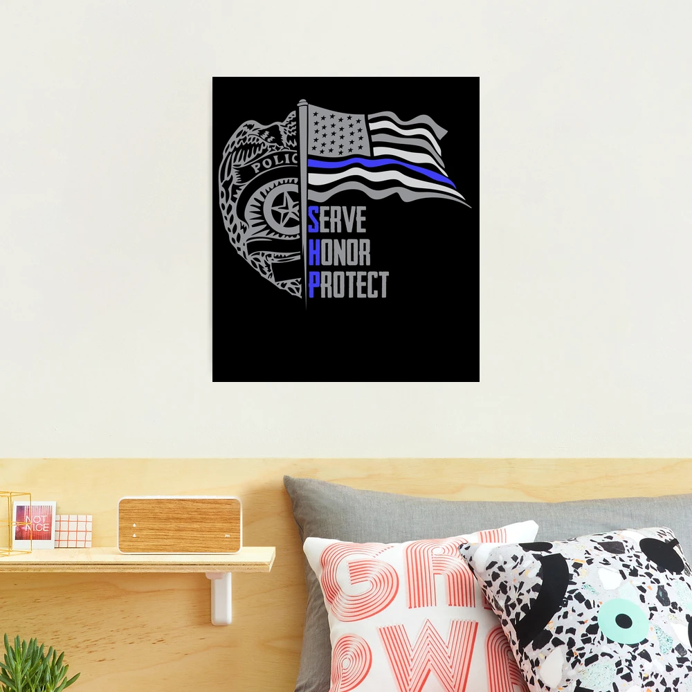 Honor Serve Protect Thin Blue Line Police Officer Gifts Law