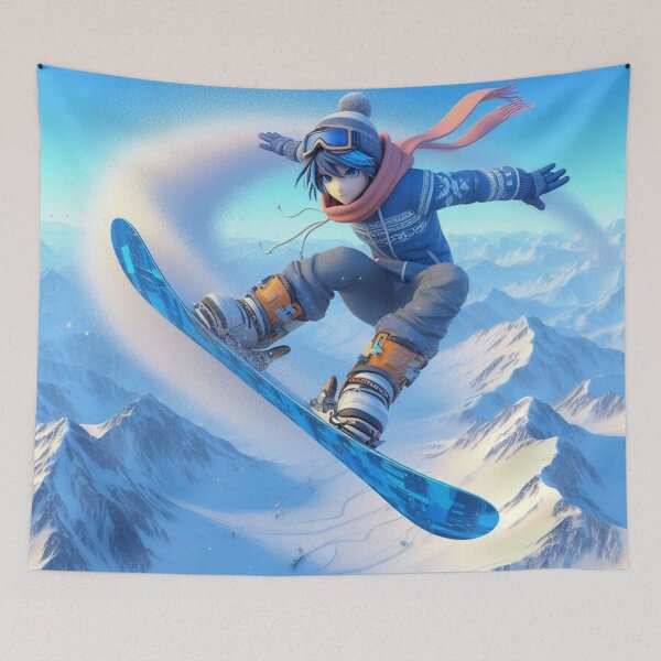 Item preview, Snowboard Trick – Whimsical Winter Adventure designed and sold by Dogandesighn.