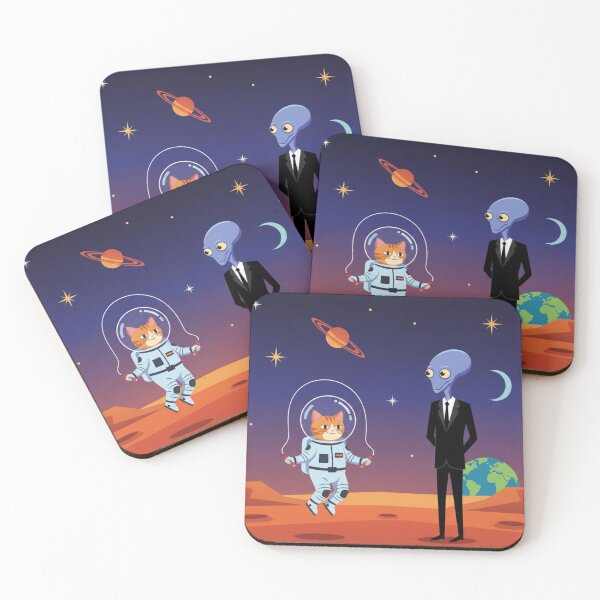 Item preview, Cosmic Jump – Astronaut Cat & Alien Fun designed and sold by Dogandesighn.