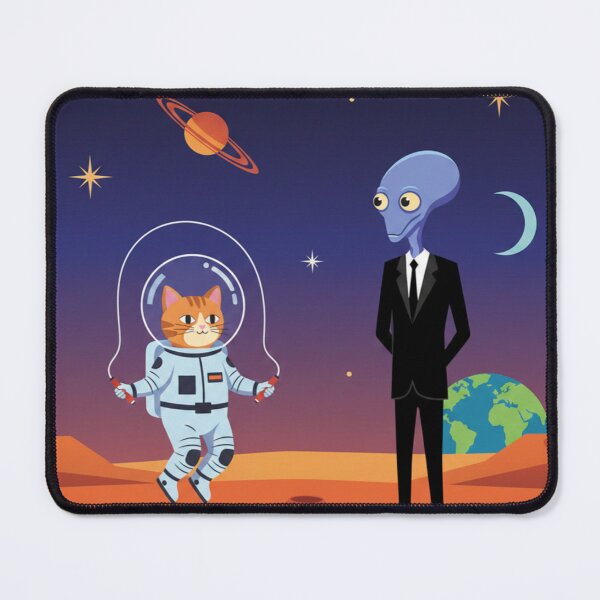 Item preview, Cosmic Jump – Astronaut Cat & Alien Fun designed and sold by Dogandesighn.