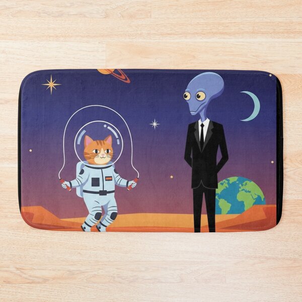 Item preview, Cosmic Jump – Astronaut Cat & Alien Fun designed and sold by Dogandesighn.