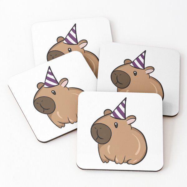 Item preview, Cute Party Capybara - Funny Animal with Birthday Hat Illustration designed and sold by LYAN-STORE.