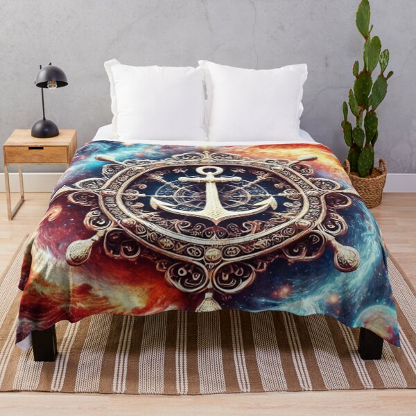 Item preview, Celestial Navigator – Golden Ship Wheel in Space designed and sold by Dogandesighn.