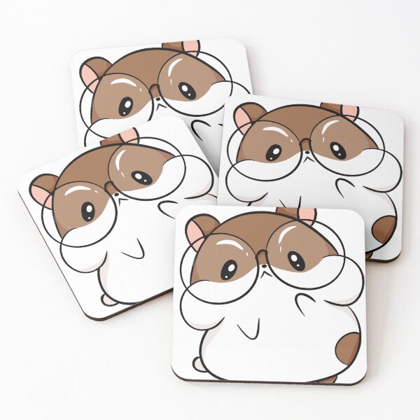 Item preview, Cute Smart Hamster with Round Glasses Illustration designed and sold by LYAN-STORE.
