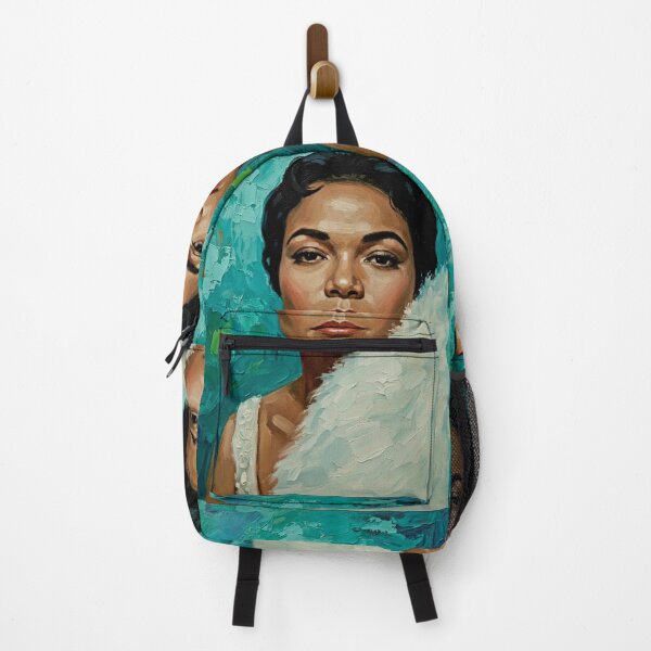 Item preview, The Original Catwoman: Eartha Kitt Luminous Teal Impasto Portrait designed and sold by Art's Diner.