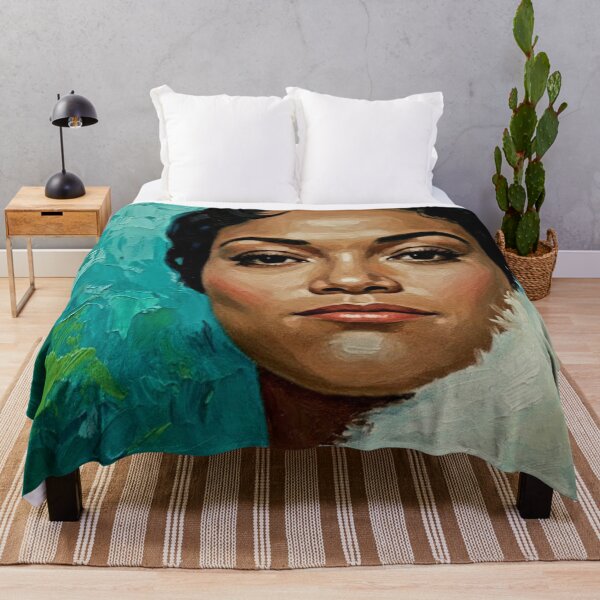 Item preview, The Original Catwoman: Eartha Kitt Luminous Teal Impasto Portrait designed and sold by Art's Diner.