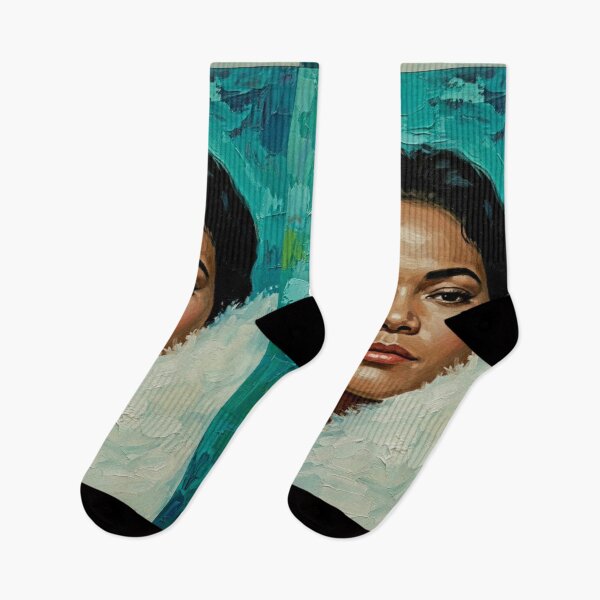 Item preview, The Original Catwoman: Eartha Kitt Luminous Teal Impasto Portrait designed and sold by Art's Diner.