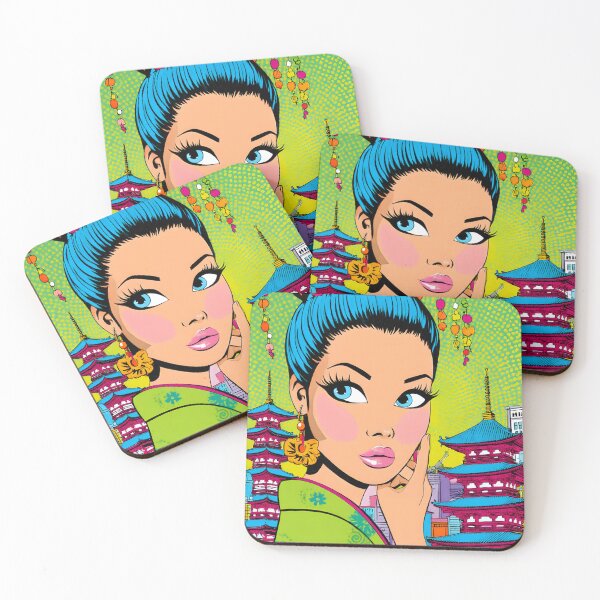 Item preview, Vibrant Geisha with Modern Touch in Colorful Scene designed and sold by Artessie.
