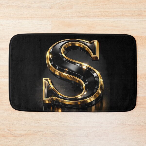 Item preview, Luxury 3D Letter 'S' in Glossy Black and Gold Chrome designed and sold by Dreamy Armine Art.