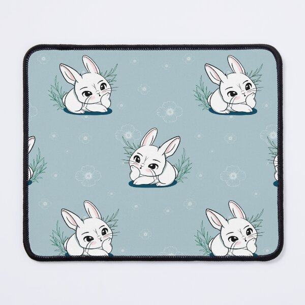 Item preview, Cute White Bunny and Flowers Seamless Pattern - Pastel Spring Aesthetic designed and sold by LYAN-STORE.