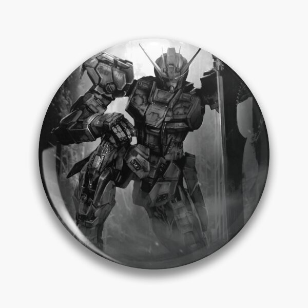 Artikelvorschau, Schwarz-Weiß-Illustration des MBF-02 Strike Rouge Gundam aus der Apokalypse-Welt (digitale Kunst) entworfen und verkauft von sabartgunpla.