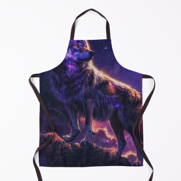 Item preview, Wolf Stands On A Cliff Below Cosmic Sky designed and sold by QuantumDrift.